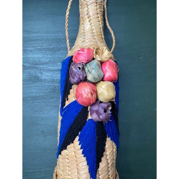 Wine Bottle Bag Straw Vintage 70s - Picture 4 of 6